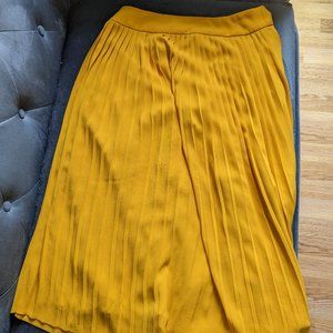 J Crew Pleated Mustard Yellow Skirt
